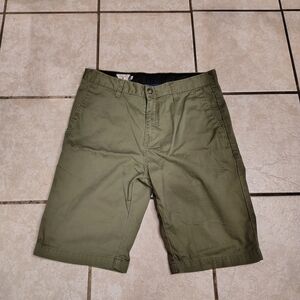 Volcom Men's Olive Green Chino Shorts